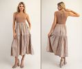 Sleeveless Striped Side Bow Midi Dress