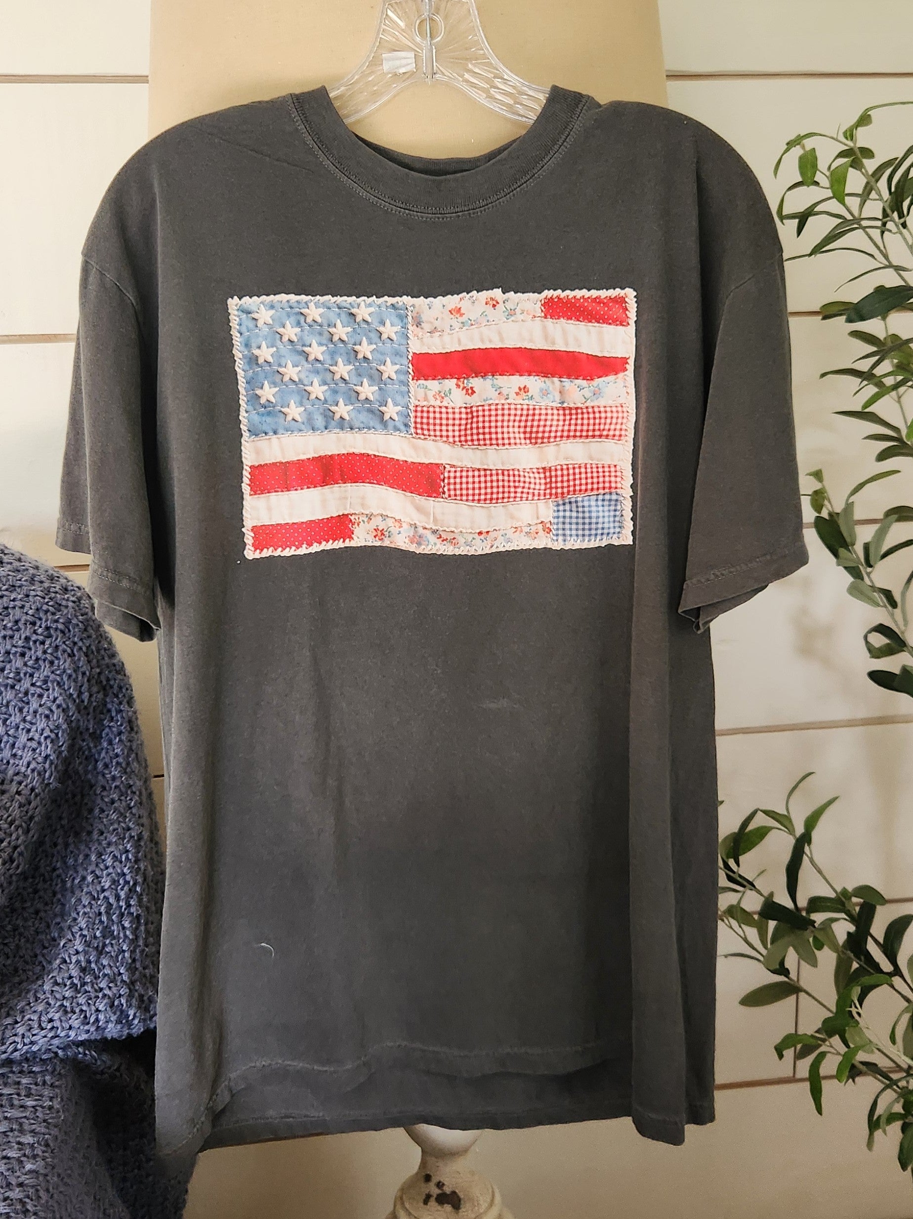 American Flag Patchwork Tee