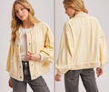 Button Down Ribbed Knit Trim Cardigan