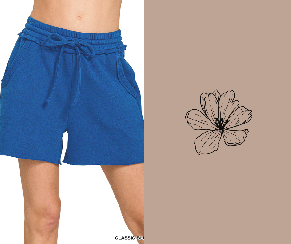 Fleece Raw Hem Shorts
