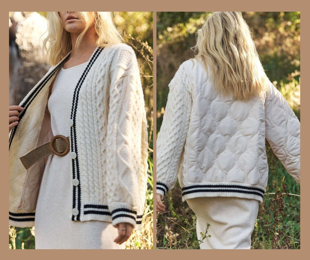 Button-Down Knit Cardigan Jacket