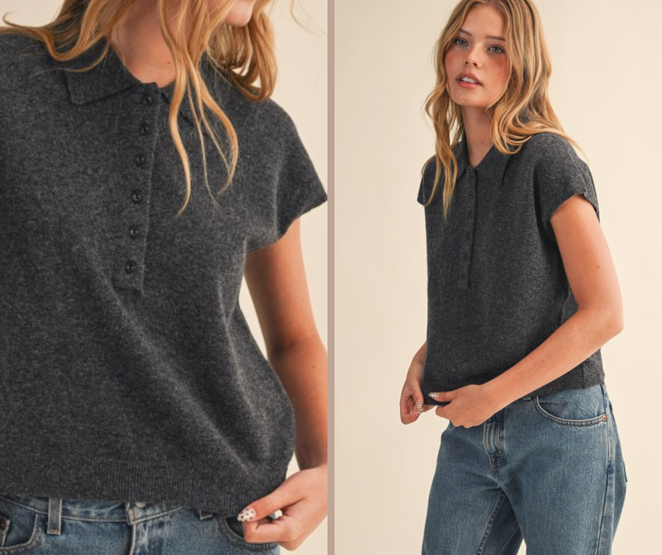 Charcoal Button Collar