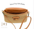Natural Straw Hattie Bamboo Turnlock Top Handle Flap Crossbody