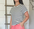 Ivory & Black Stripe Top