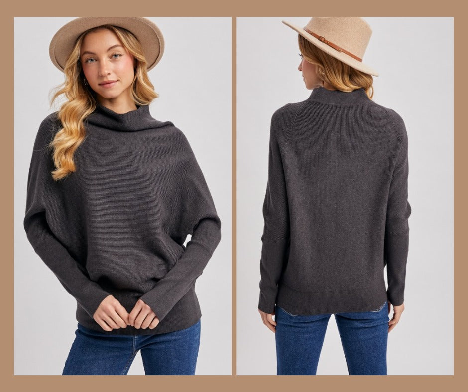 Charcoal Dolman Sleeve Pullover