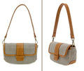 Denim Pinstripe Carmen Canvas Baguette Convertible Crossbody