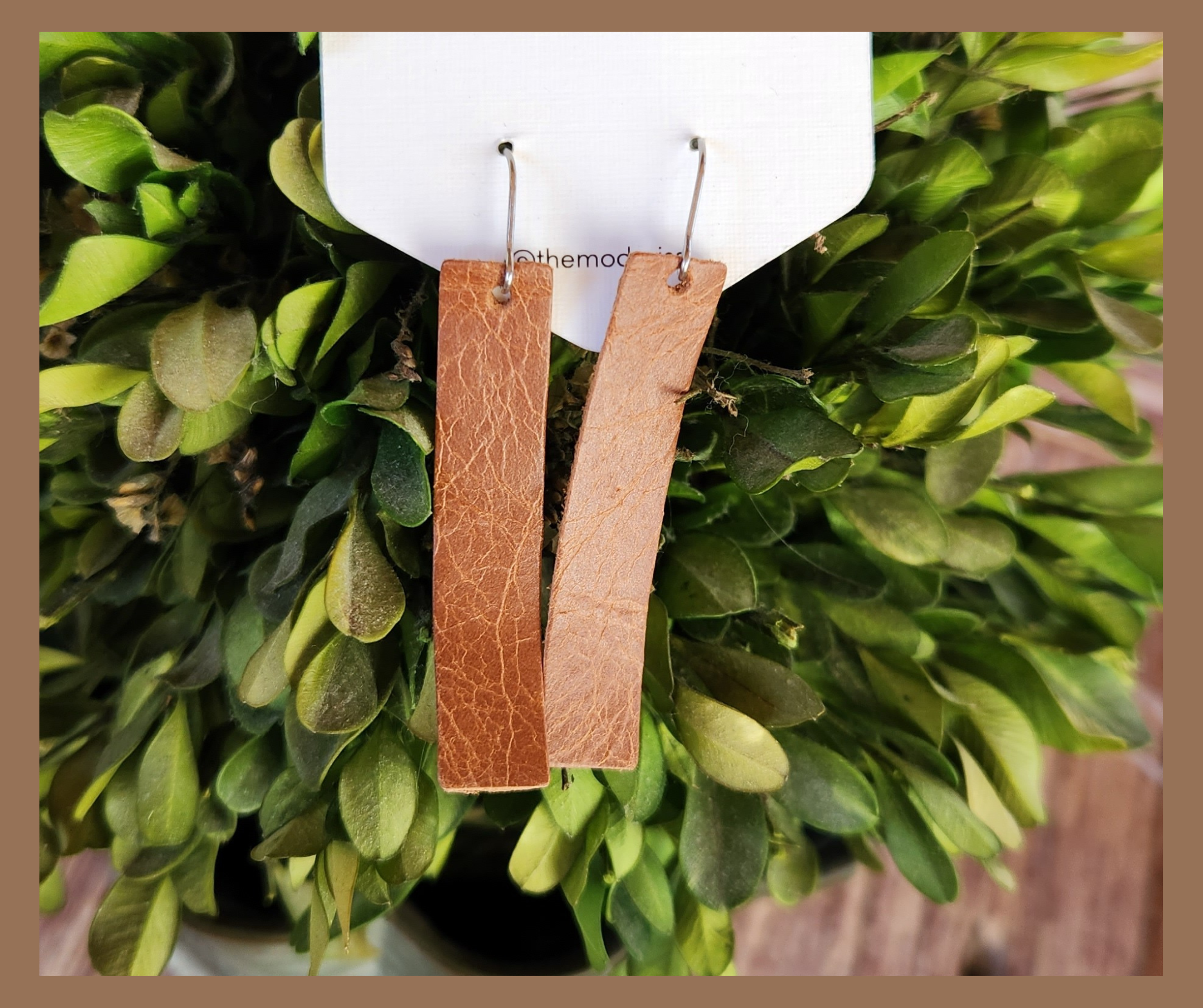 Leather Bar Earrings