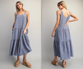 Striped Sleeveless Maxi Dress