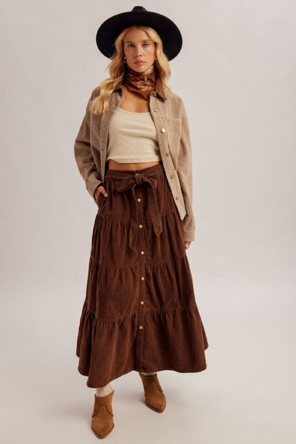 Chocolate Corduroy Skirt