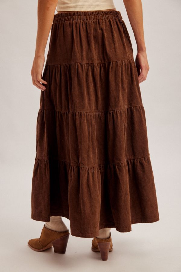 Chocolate Corduroy Skirt