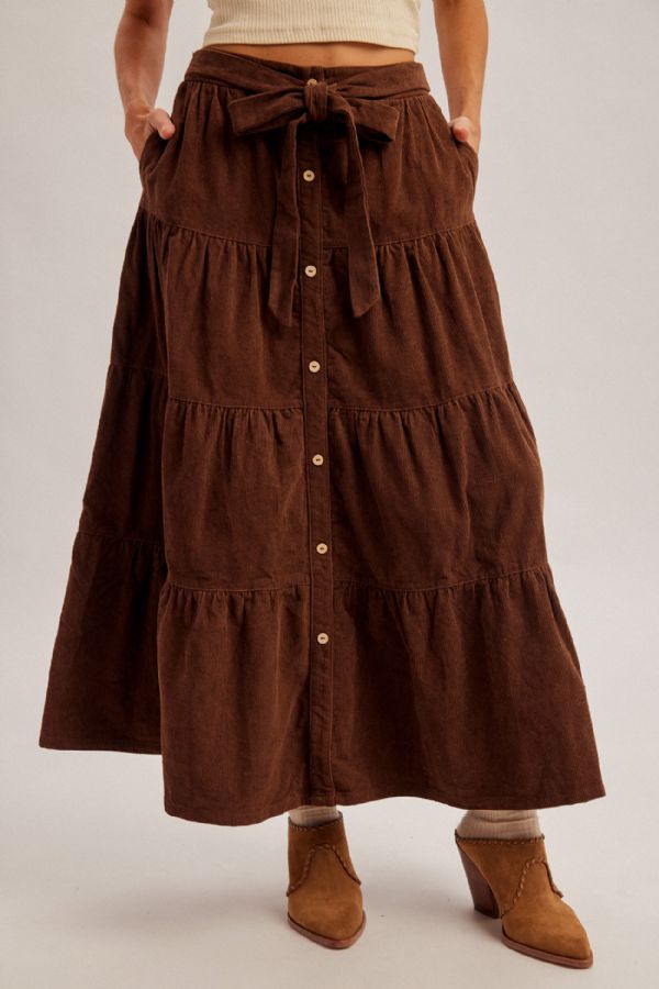 Chocolate Corduroy Skirt