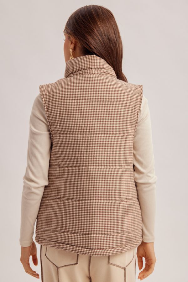Gingham Puffer Vest