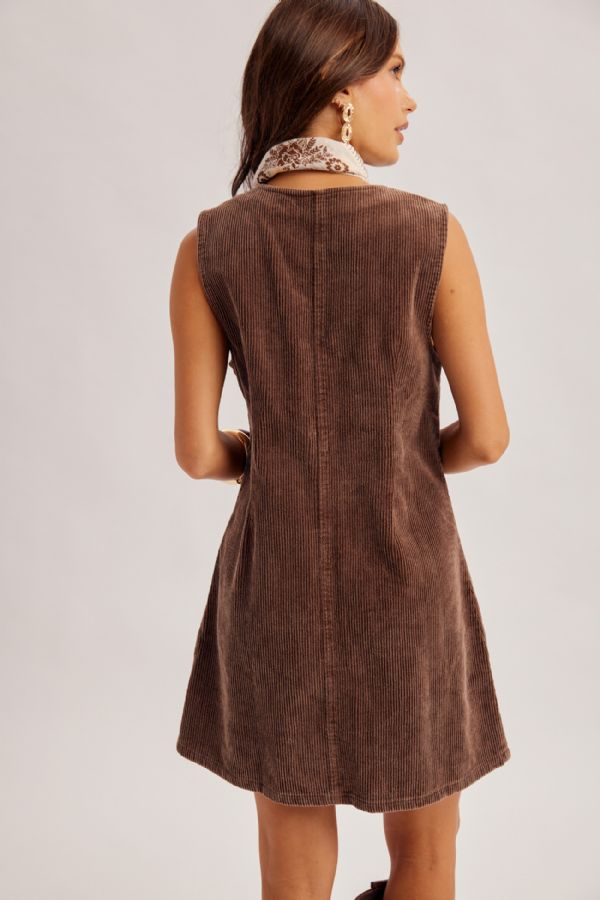 Corduroy Button Dress