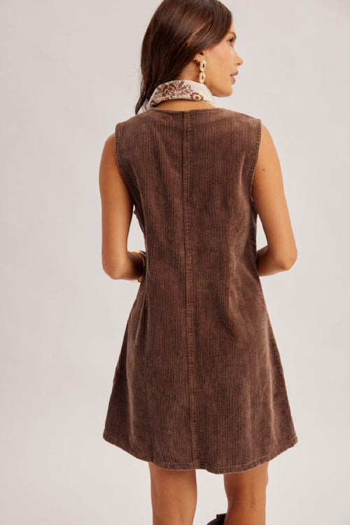 Corduroy Button Dress