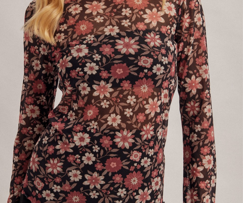Floral Mesh Top