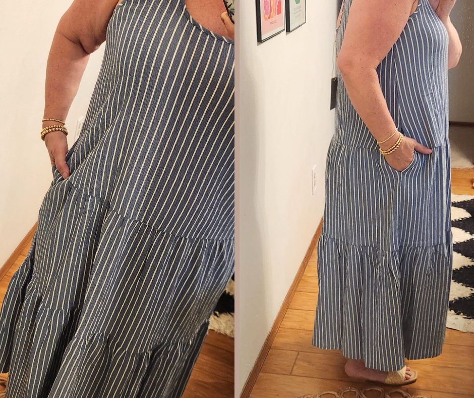 Striped Sleeveless Maxi Dress