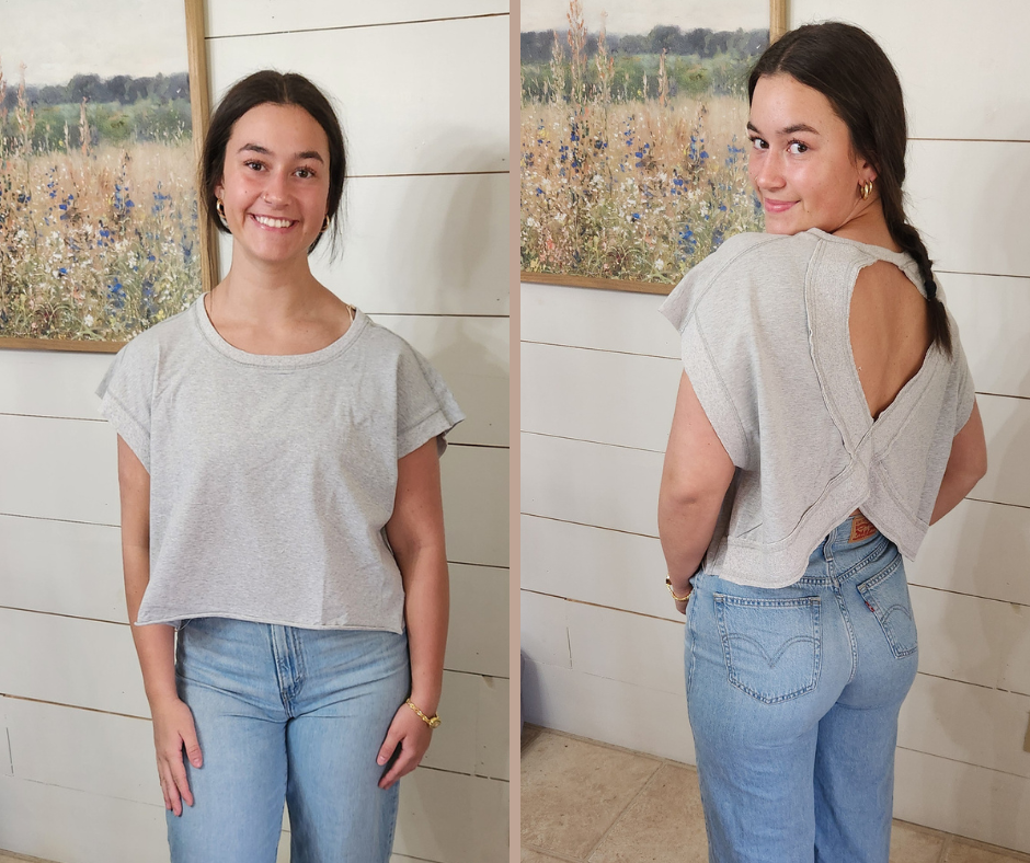 Mineral Washed Open Back Top